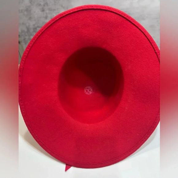 Red 100% Women’s Wool Hat Bonnet Fedora - Picture 5 of 8